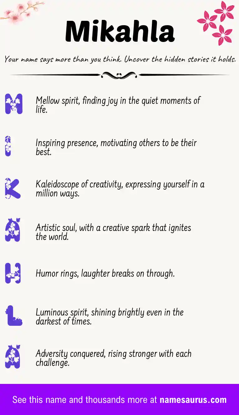 Acrostic poem about Mikahla.