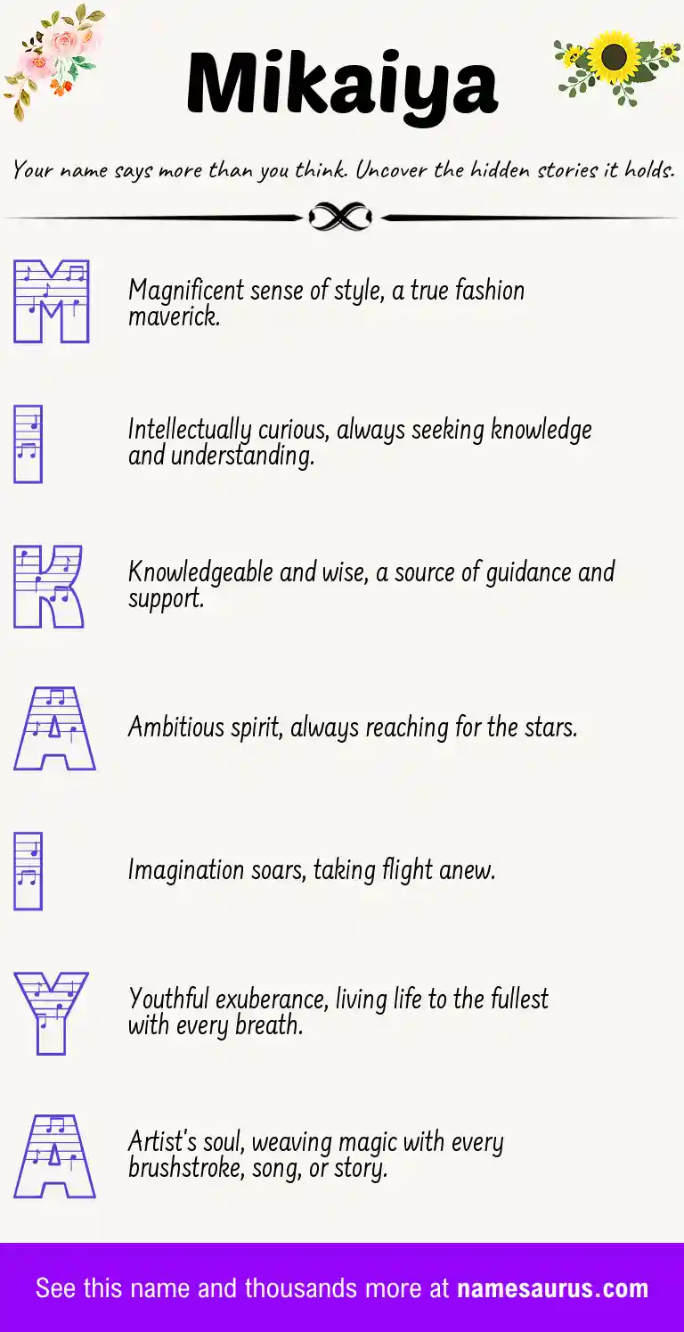 Acrostic poem about Mikaiya.