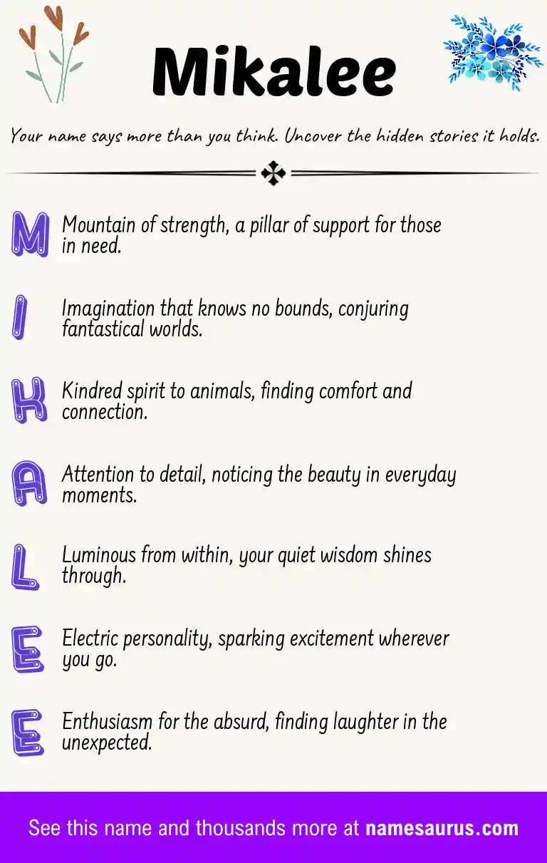 Acrostic poem about Mikalee.