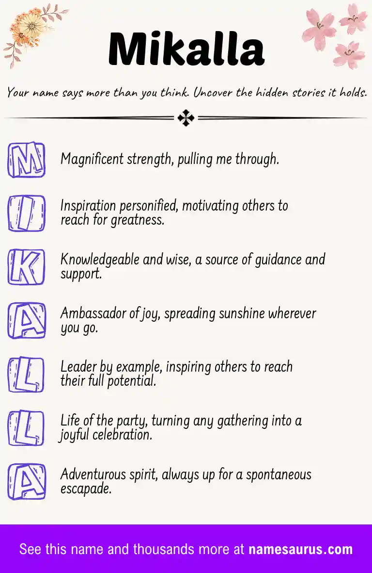 Acrostic poem about Mikalla.