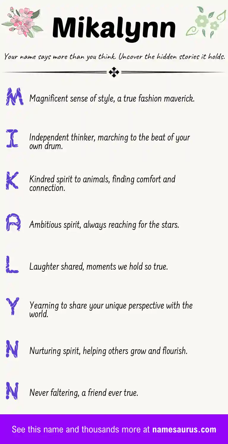 Acrostic poem about Mikalynn.