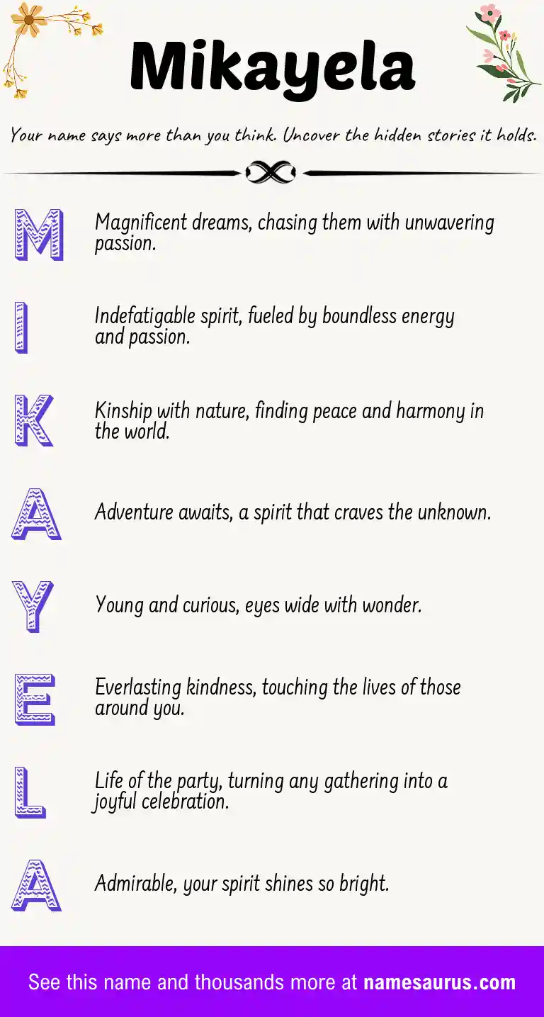 Acrostic poem about Mikayela.
