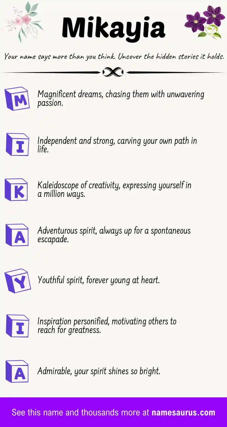 Acrostic poem about Mikayia.