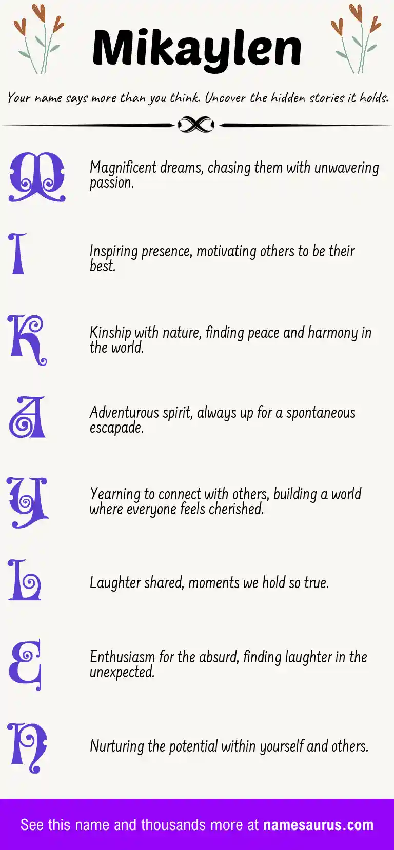 Acrostic poem about Mikaylen.