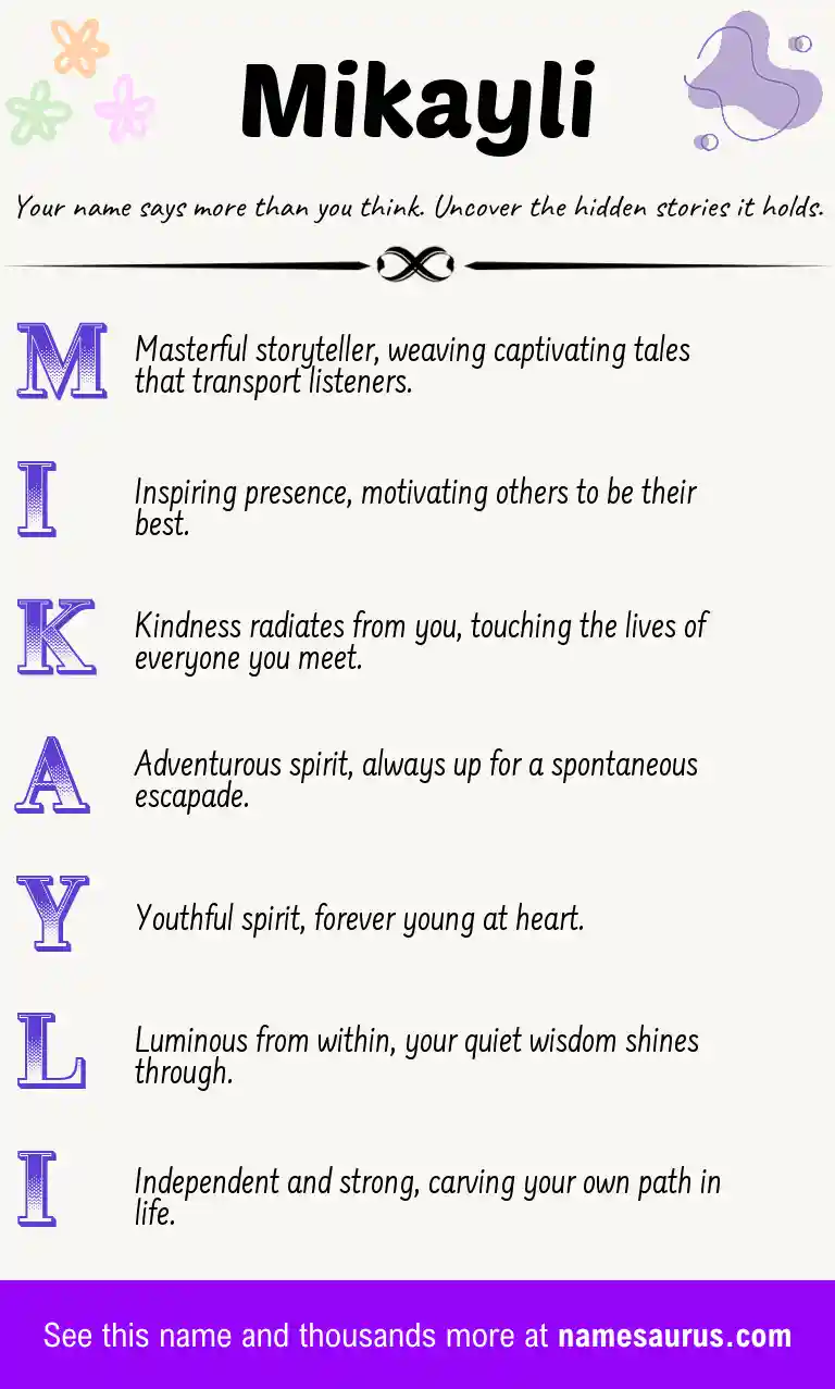 Acrostic poem about Mikayli.