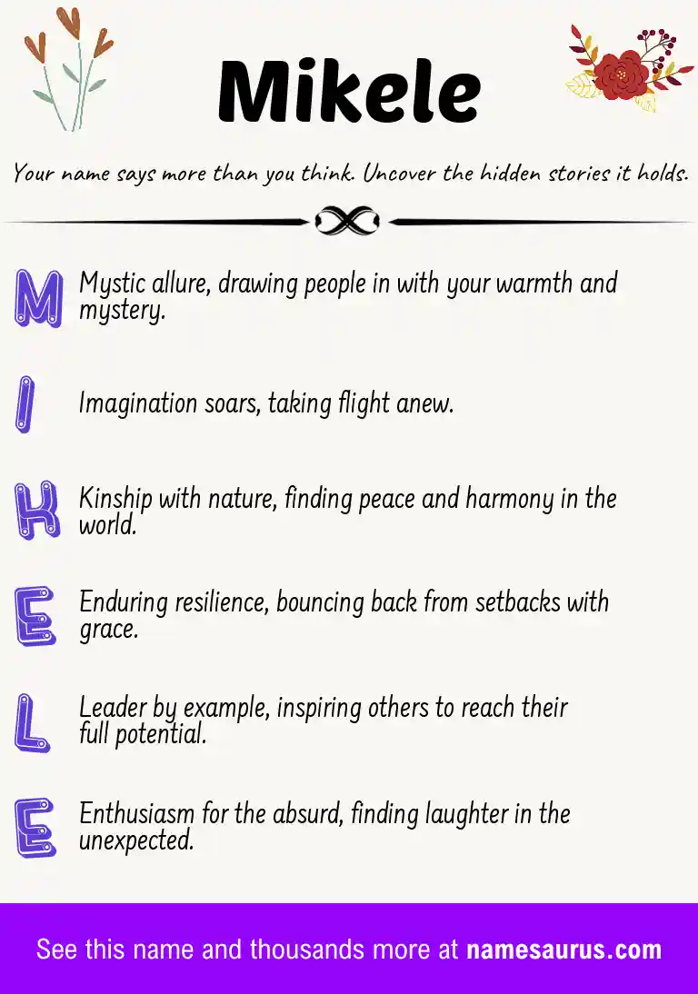 Acrostic poem about Mikele.