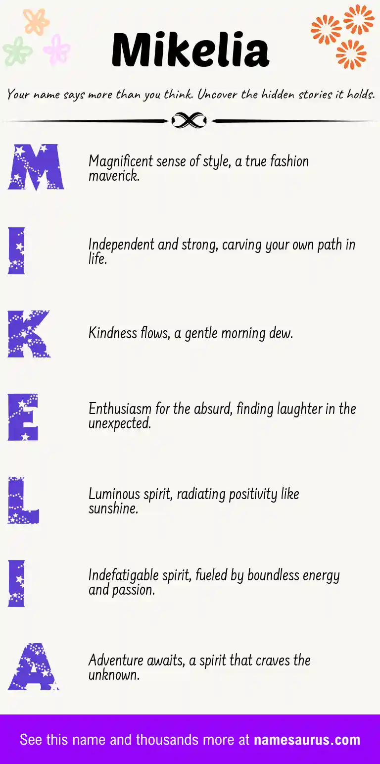 Acrostic poem about Mikelia.