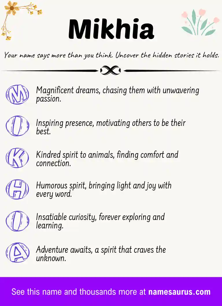 Acrostic poem about Mikhia.