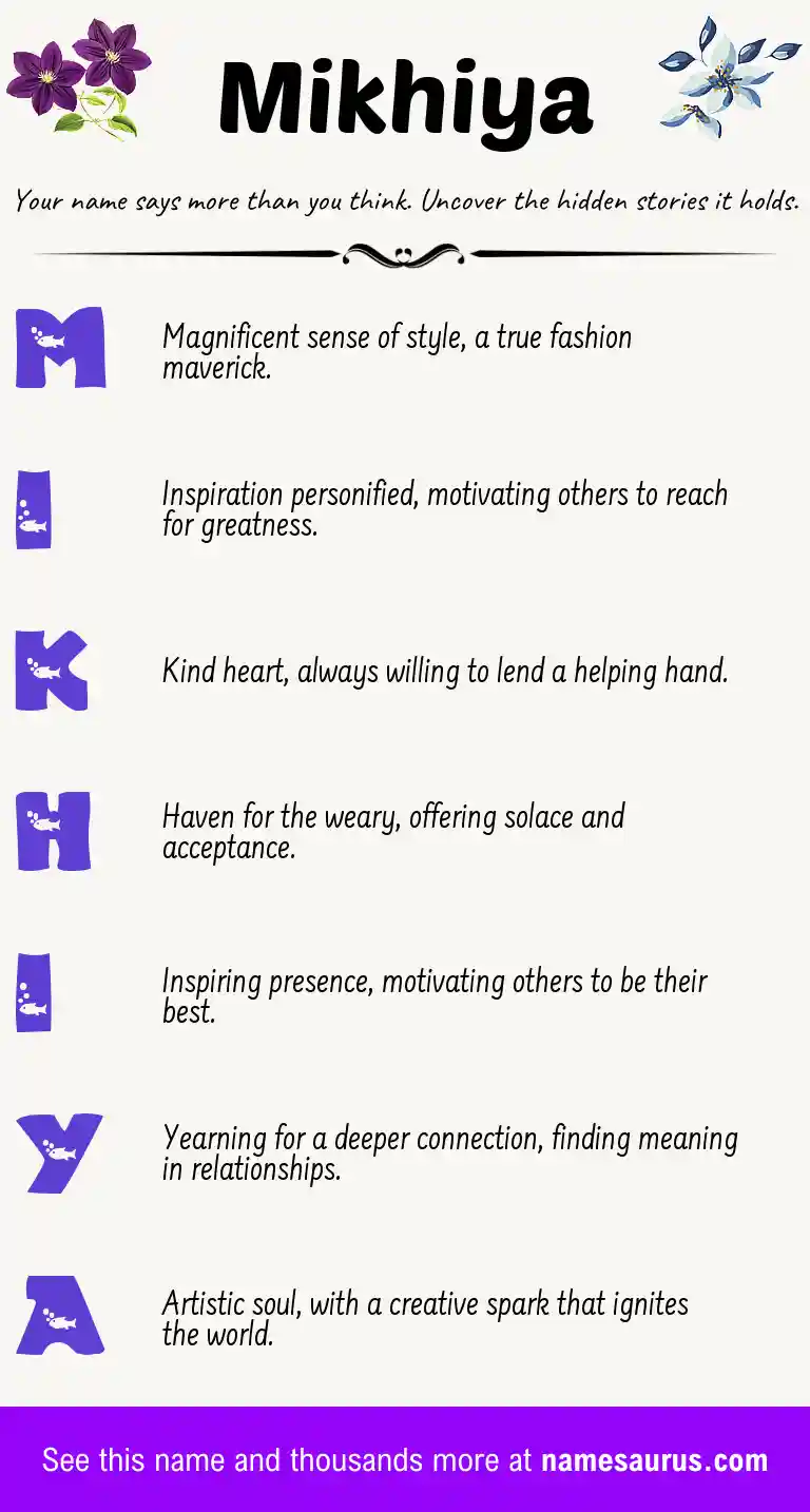 Acrostic poem about Mikhiya.