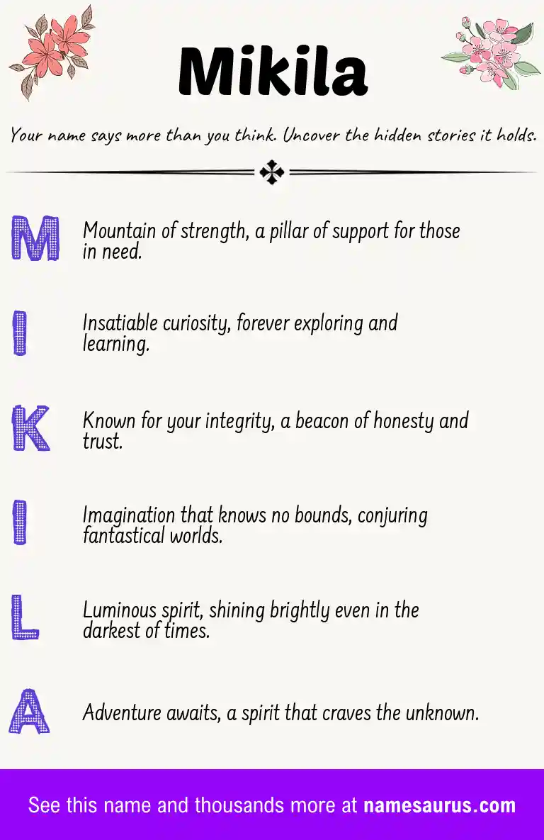 Acrostic poem about Mikila.