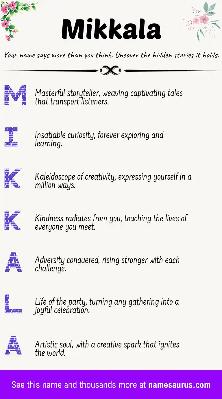 Acrostic poem about Mikkala.