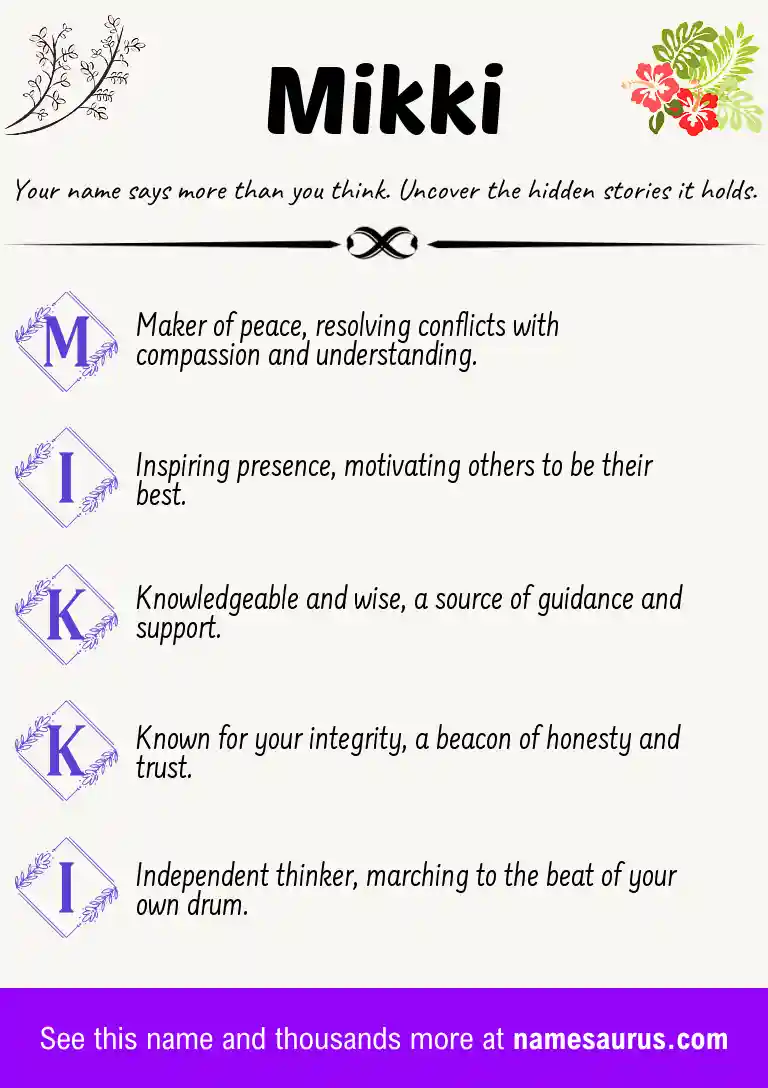 Acrostic poem about Mikki.