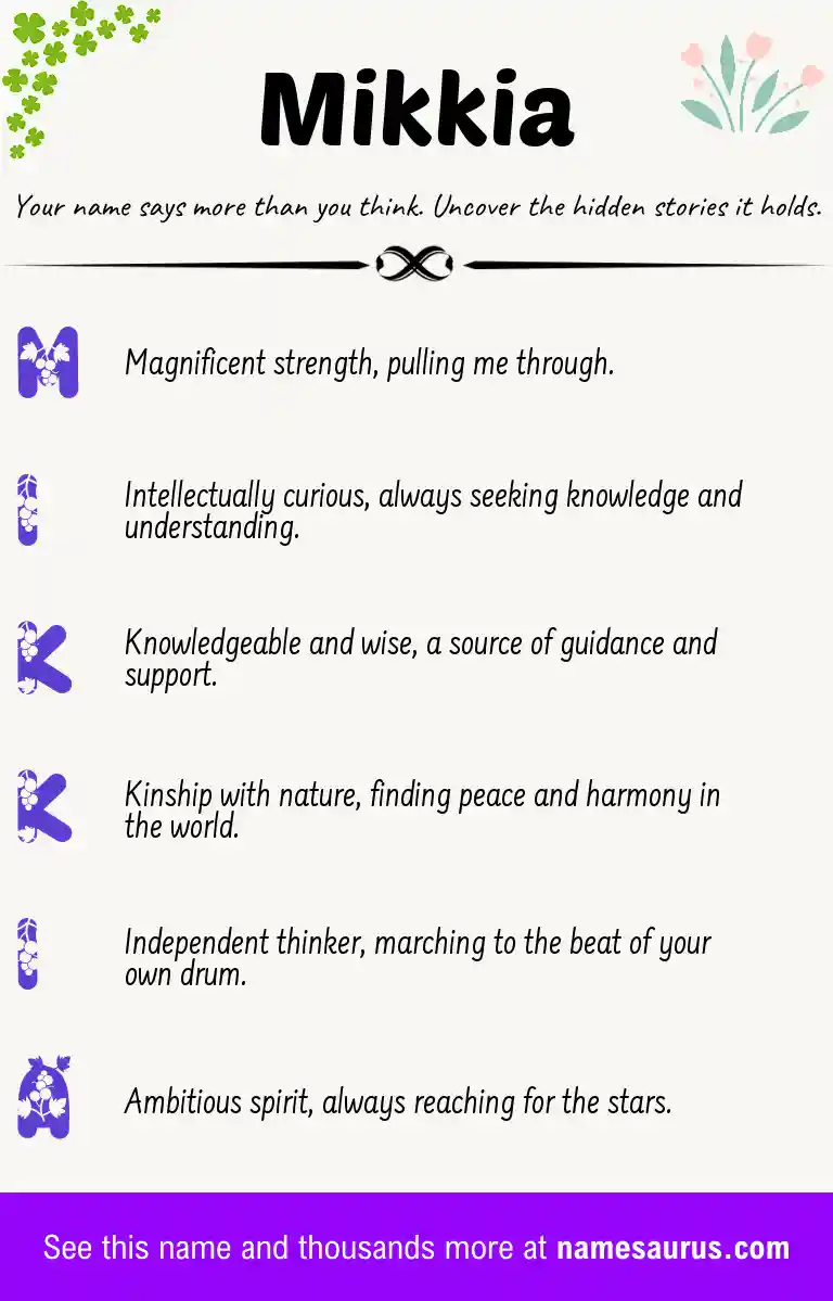 Acrostic poem about Mikkia.