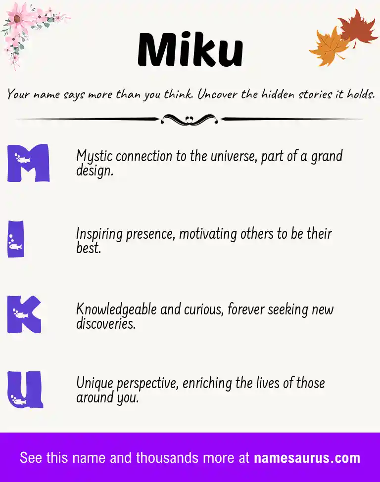 Acrostic poem about Miku.