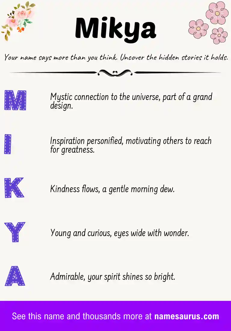 Acrostic poem about Mikya.