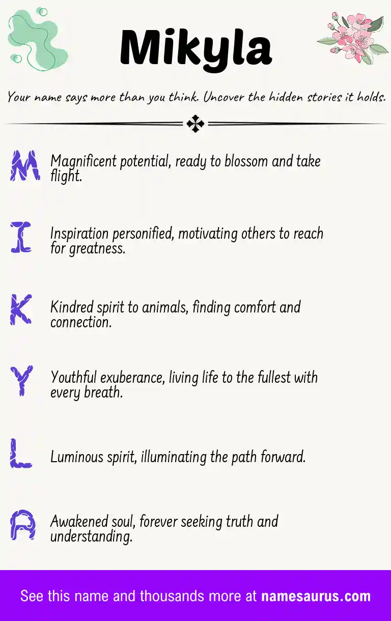 Acrostic poem about Mikyla.