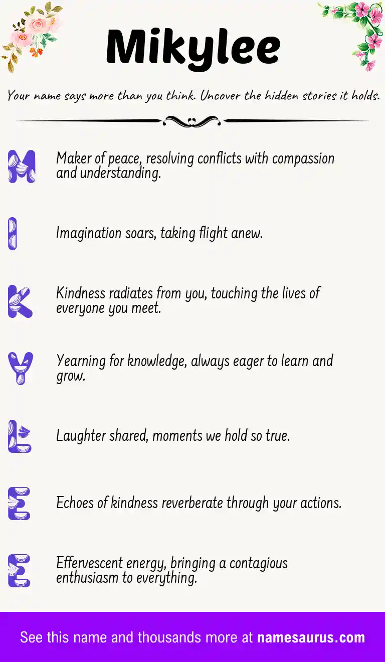Acrostic poem about Mikylee.