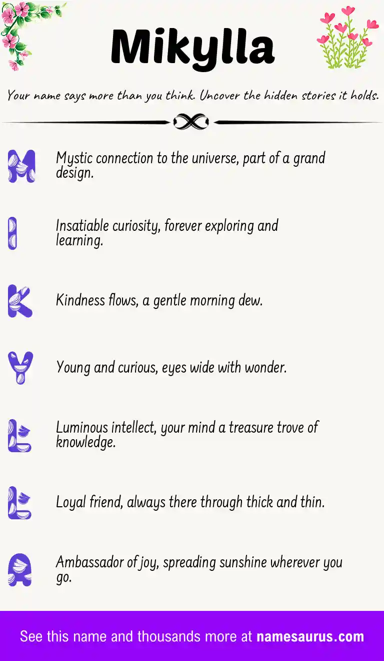 Acrostic poem about Mikylla.