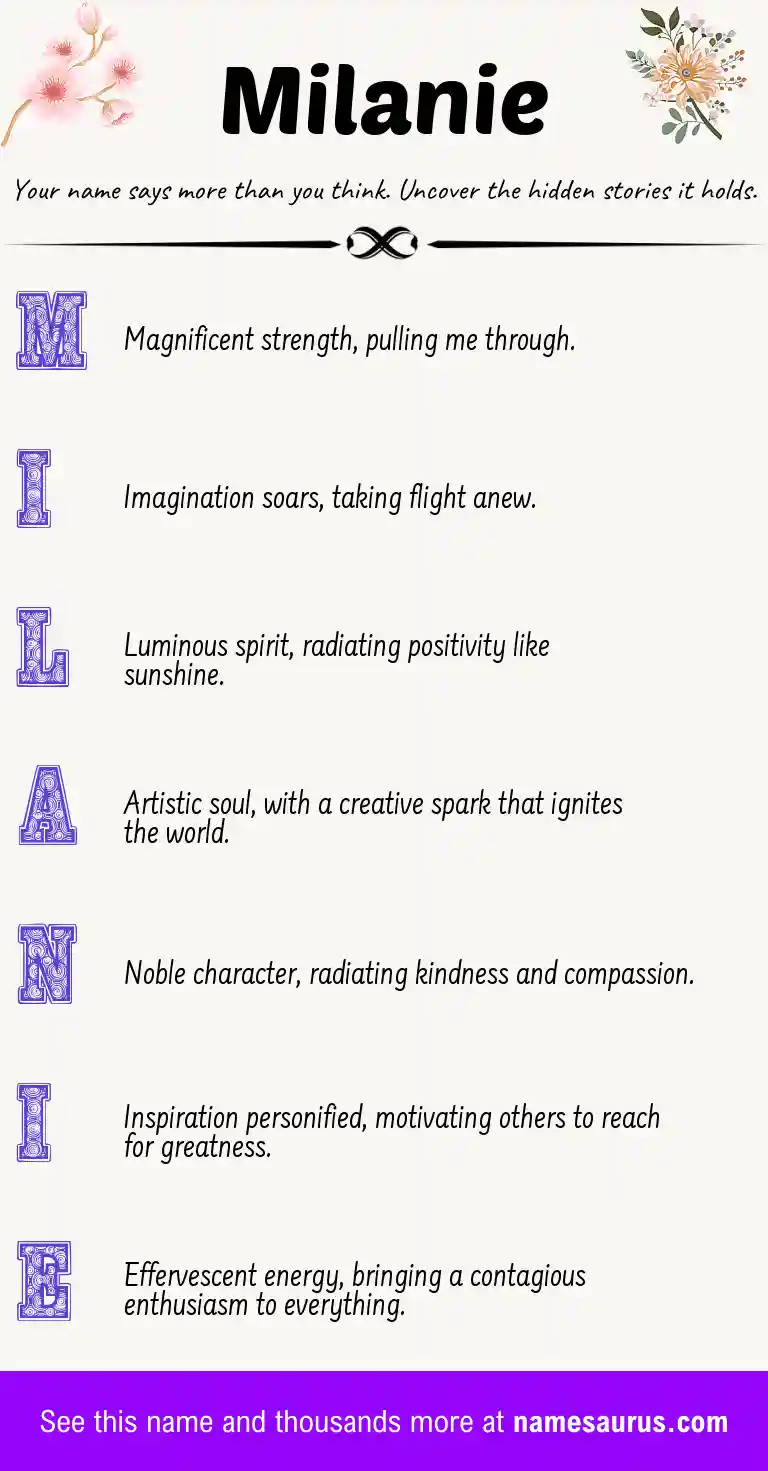 Acrostic poem about Milanie.