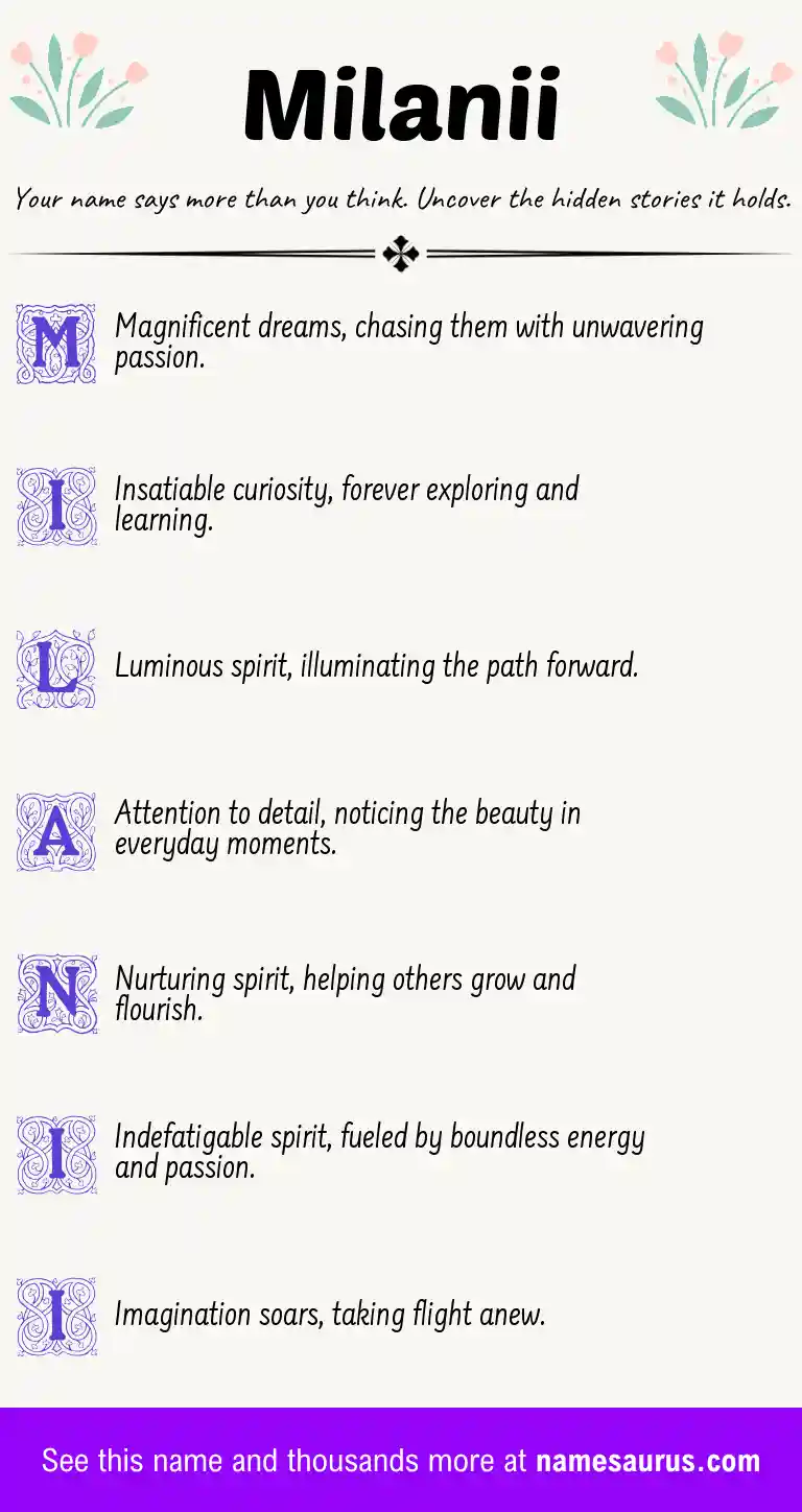 Acrostic poem about Milanii.