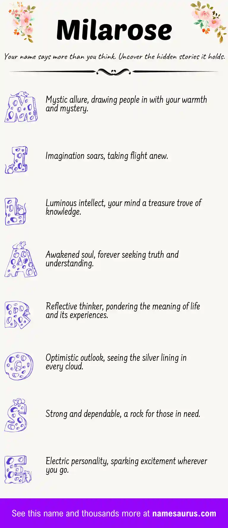 Acrostic poem about Milarose.