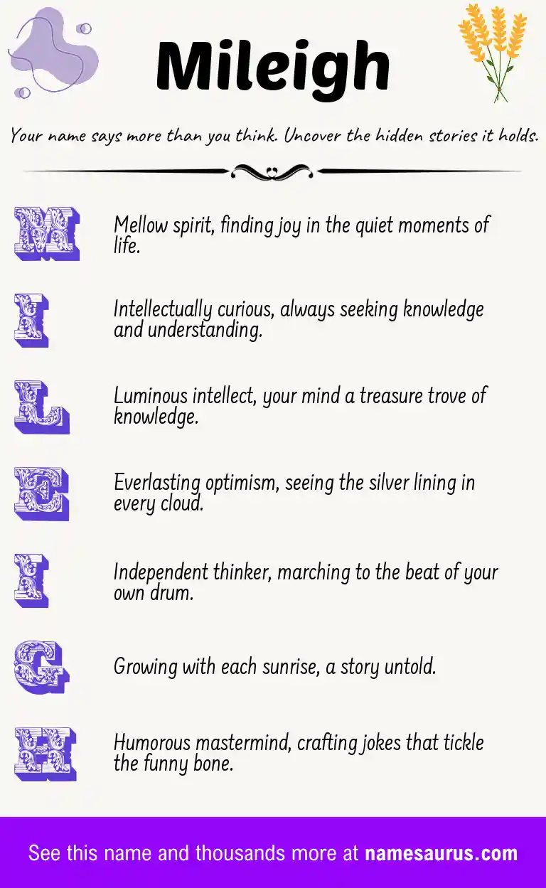 Acrostic poem about Mileigh.