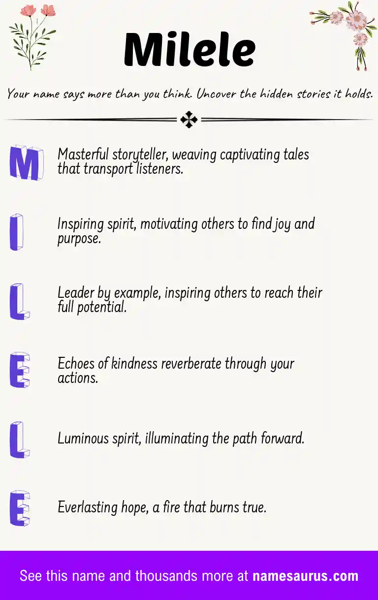 Acrostic poem about Milele.
