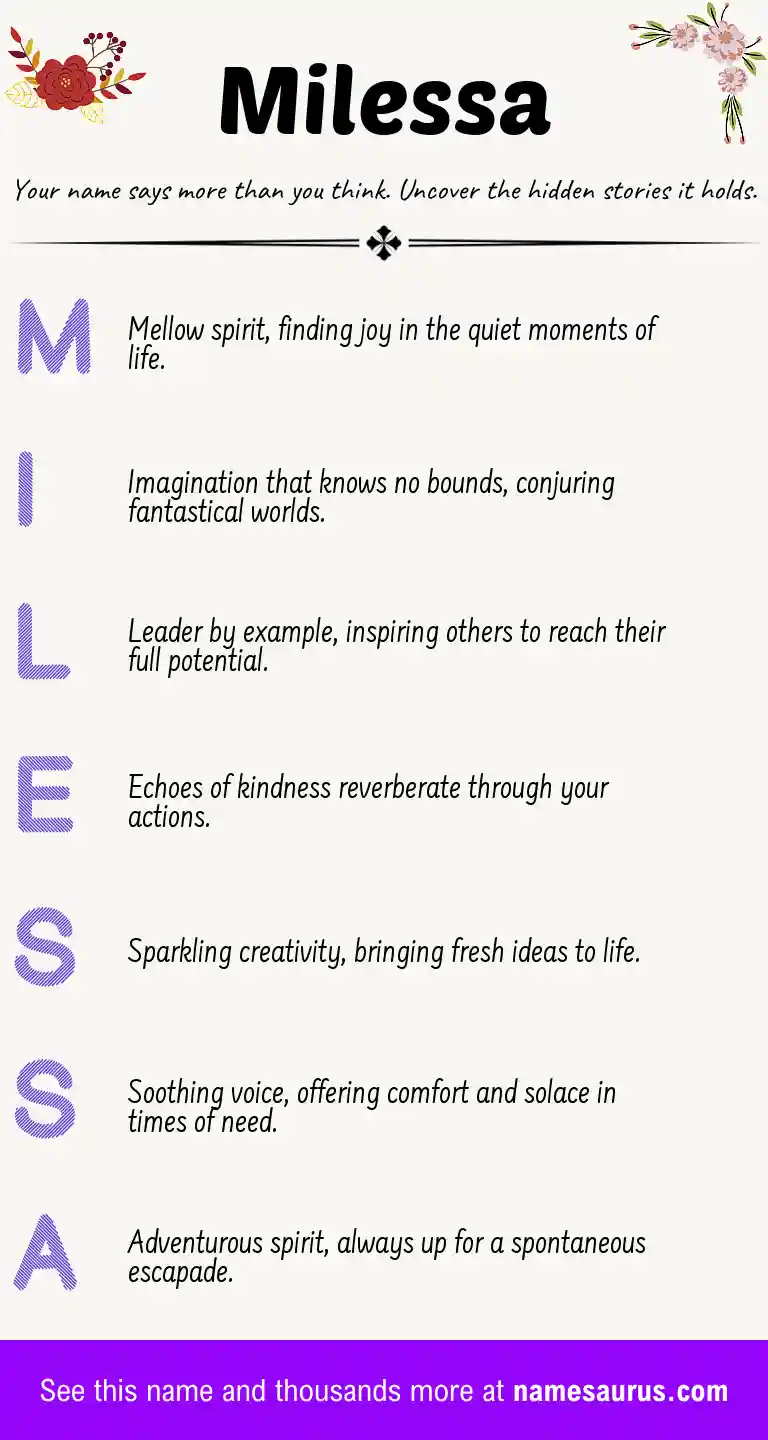Acrostic poem about Milessa.