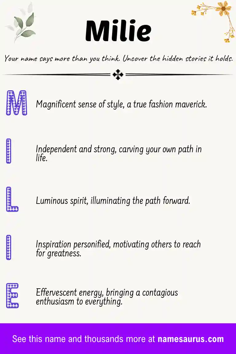 Acrostic poem about Milie.