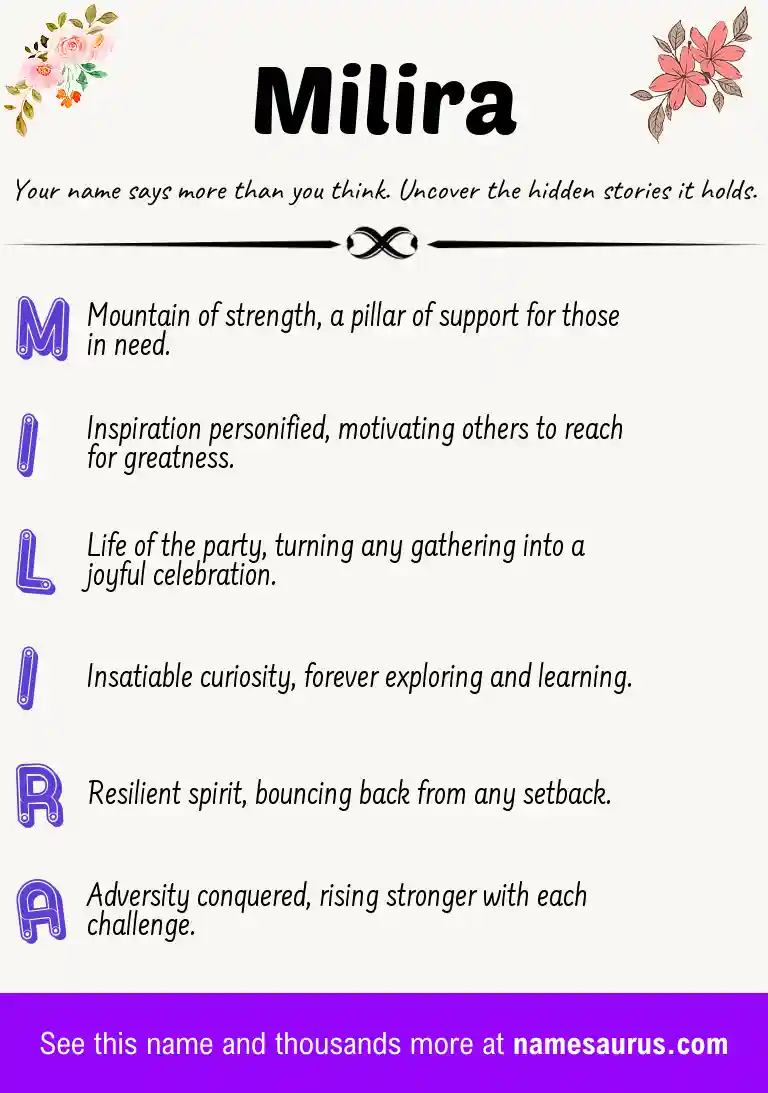 Acrostic poem about Milira.