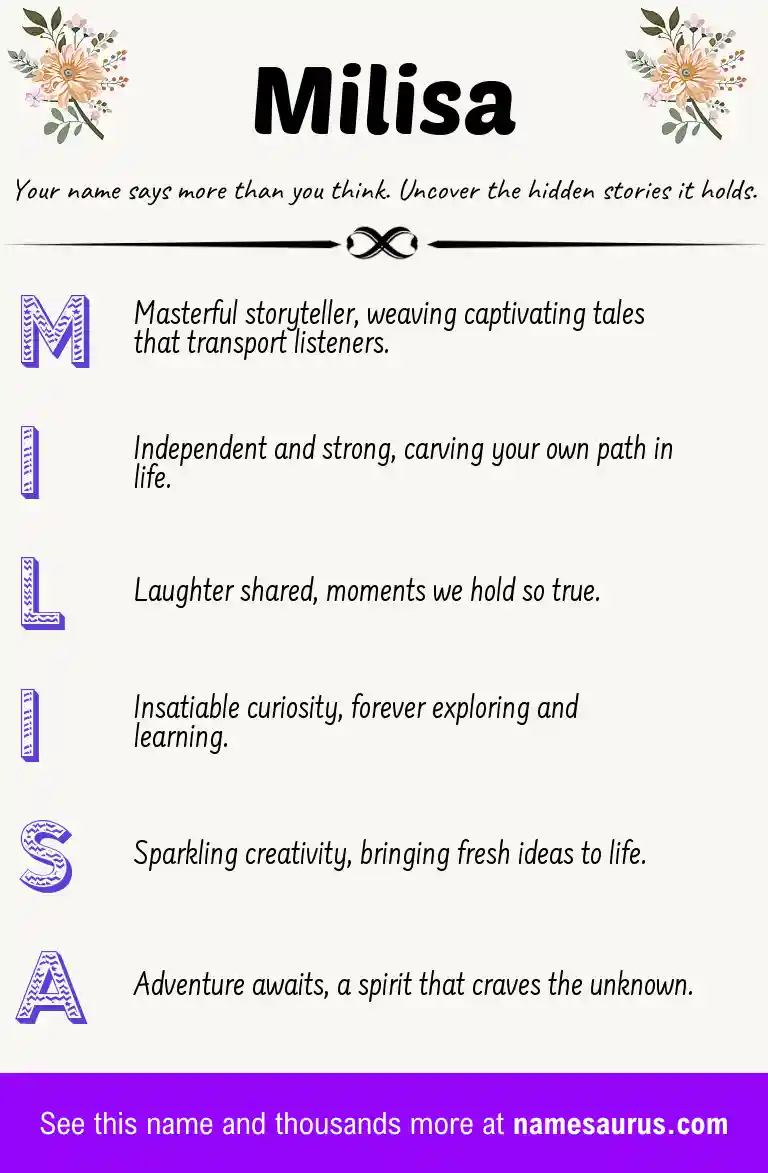 Acrostic poem about Milisa.