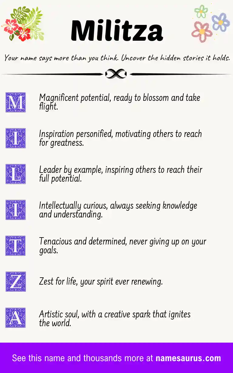 Acrostic poem about Militza.