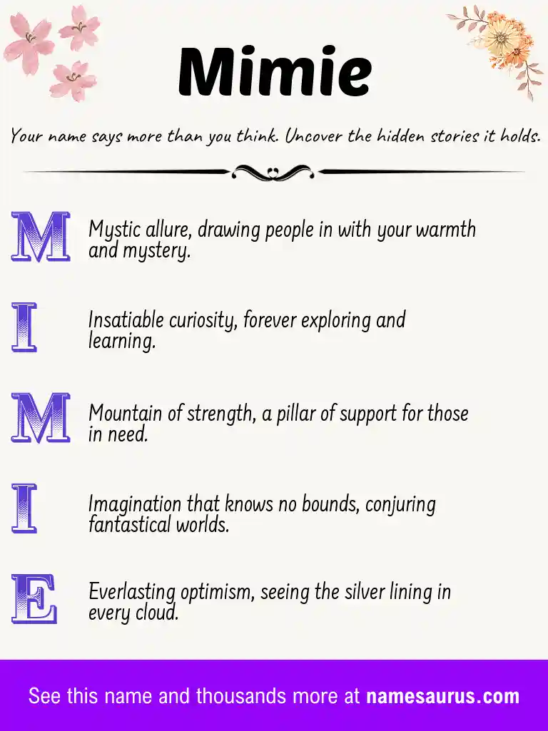 Acrostic poem about Mimie.