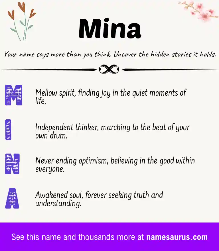 Acrostic poem about Mina.