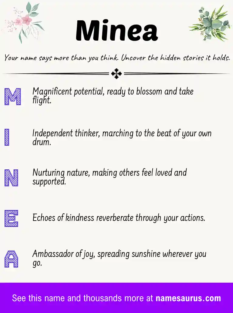 Acrostic poem about Minea.