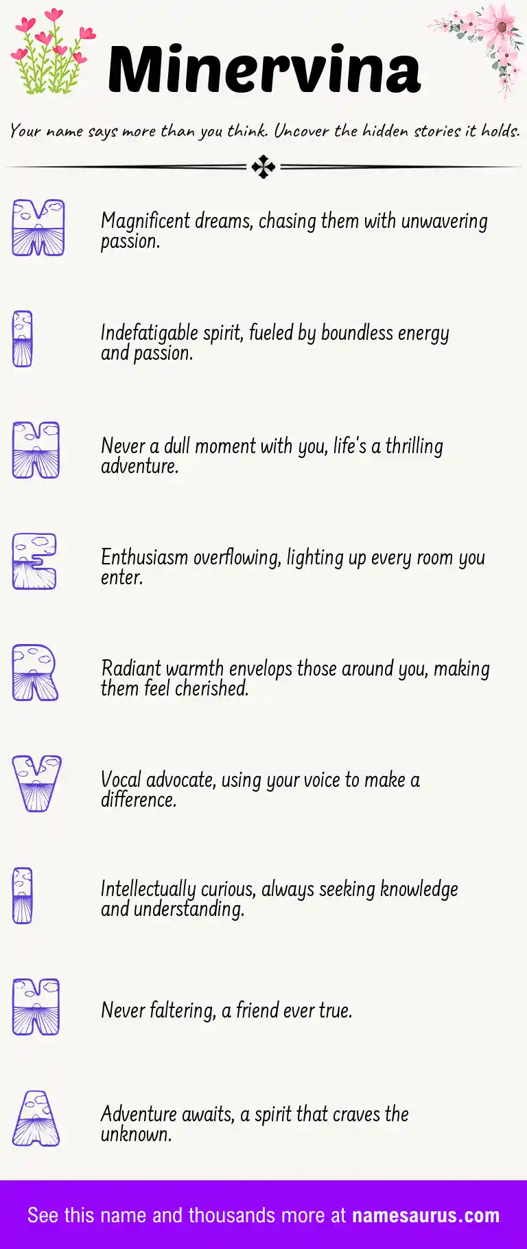 Acrostic poem about Minervina.