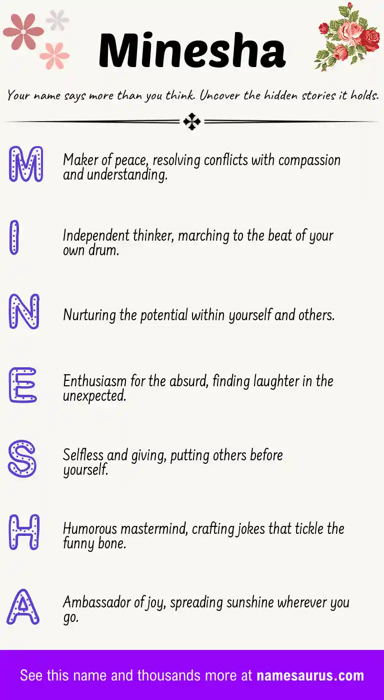 Acrostic poem about Minesha.