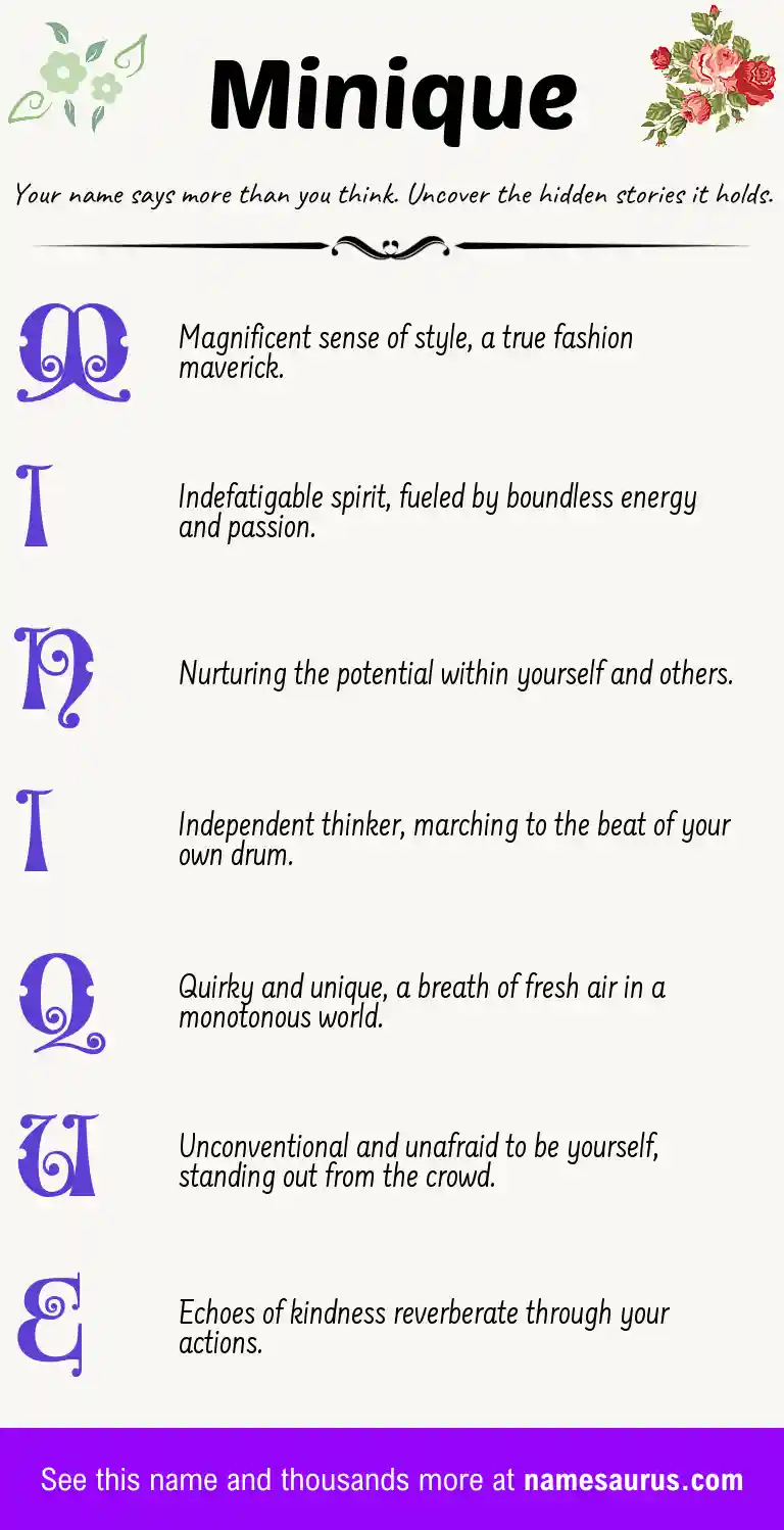 Acrostic poem about Minique.