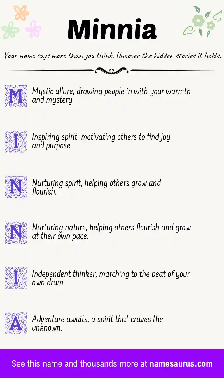 Acrostic poem about Minnia.