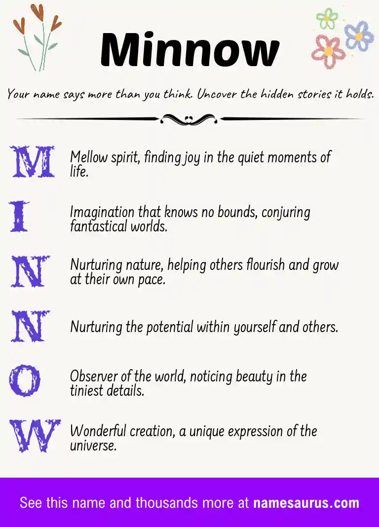 Acrostic poem about Minnow.