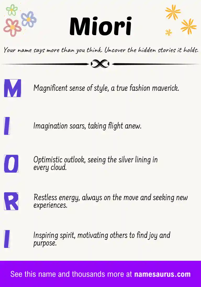 Acrostic poem about Miori.