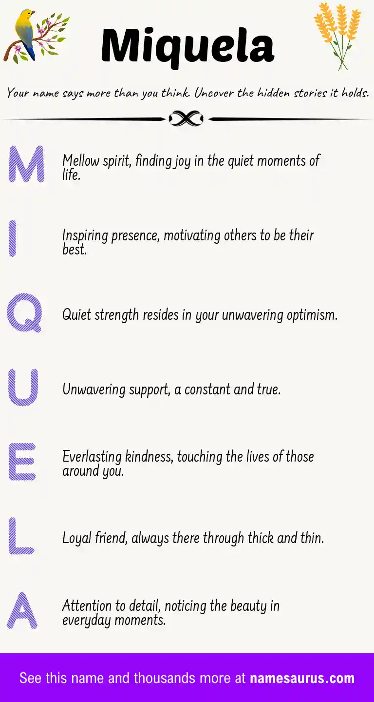 Acrostic poem about Miquela.
