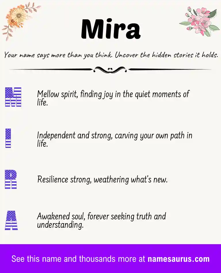 Acrostic poem about Mira.