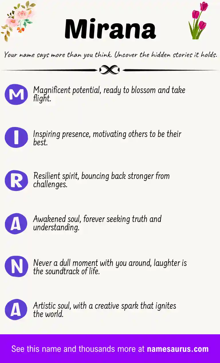 Acrostic poem about Mirana.