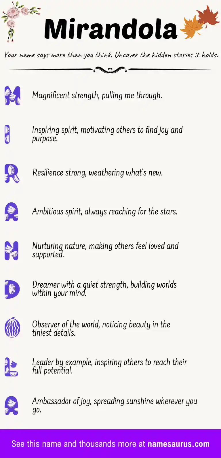 Acrostic poem about Mirandola.