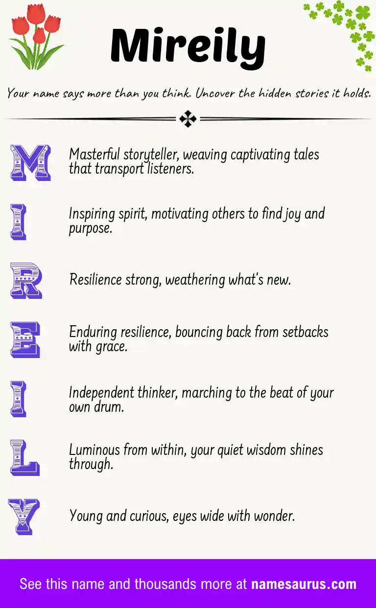 Acrostic poem about Mireily.