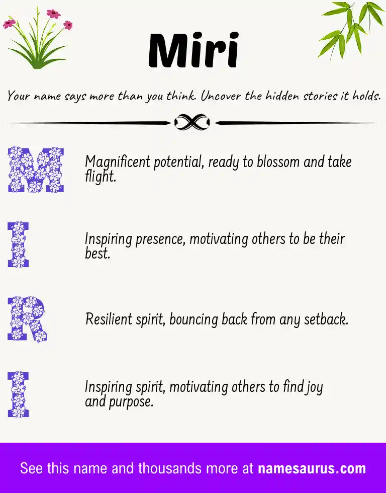 Acrostic poem about Miri.
