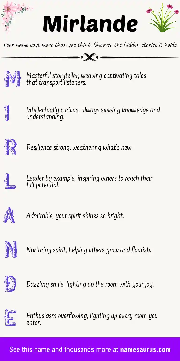Acrostic poem about Mirlande.