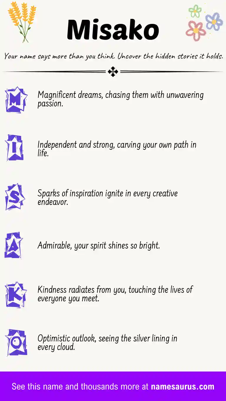 Acrostic poem about Misako.