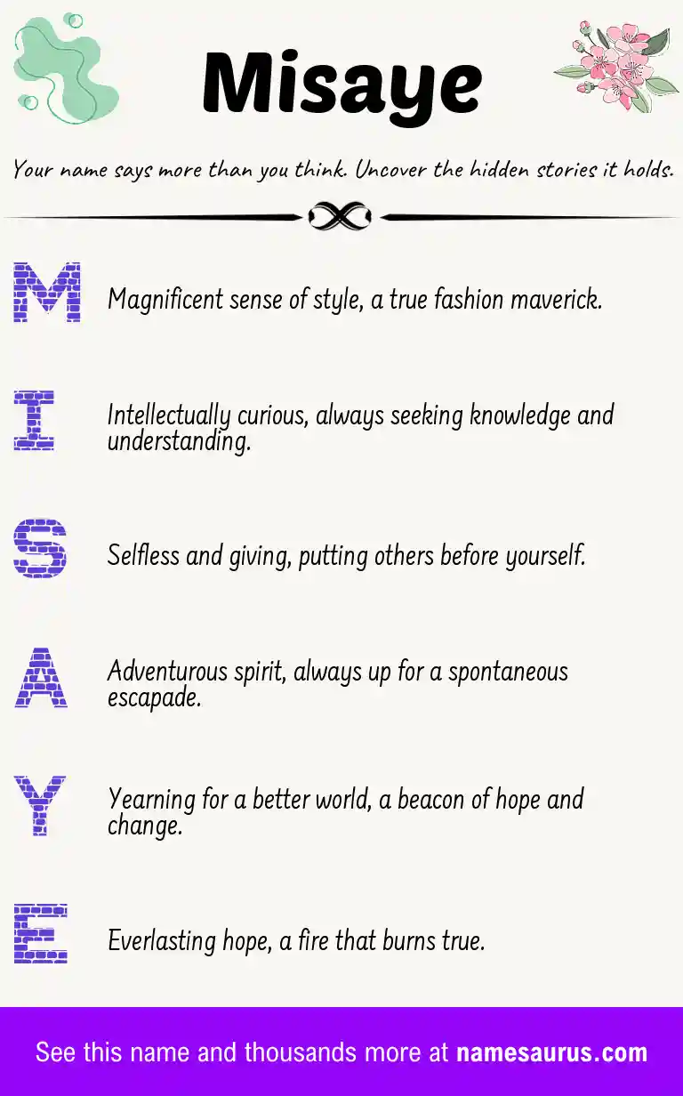 Acrostic poem about Misaye.